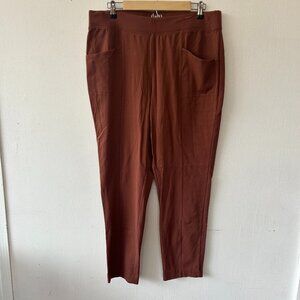 d&co Pull On Tapered Rust Pants Womens Large Purple Brown Pockets Cozy Old Money